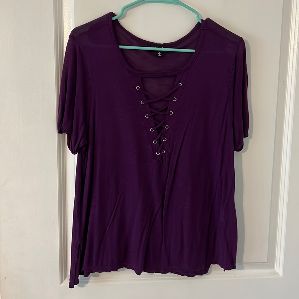 Purple cross cross T